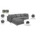thumbnail image 4 of Meridian Furniture Julia Gray Velvet Modular Sectional, 4 of 5