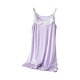 thumbnail image 1 of Robes d'Ado Col Rond Été Sans Manches Décontracté Plage Pyjamas Solides Vêtements de Maison Robe pour Tout-Petit Violet 5-6 Ans, 1 of 3