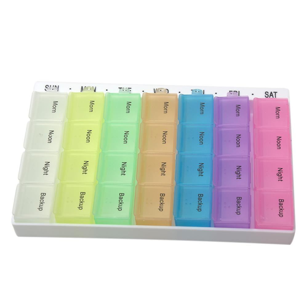 Oumilen 28 Grid Pill Storage Dispenser Case with Divider
