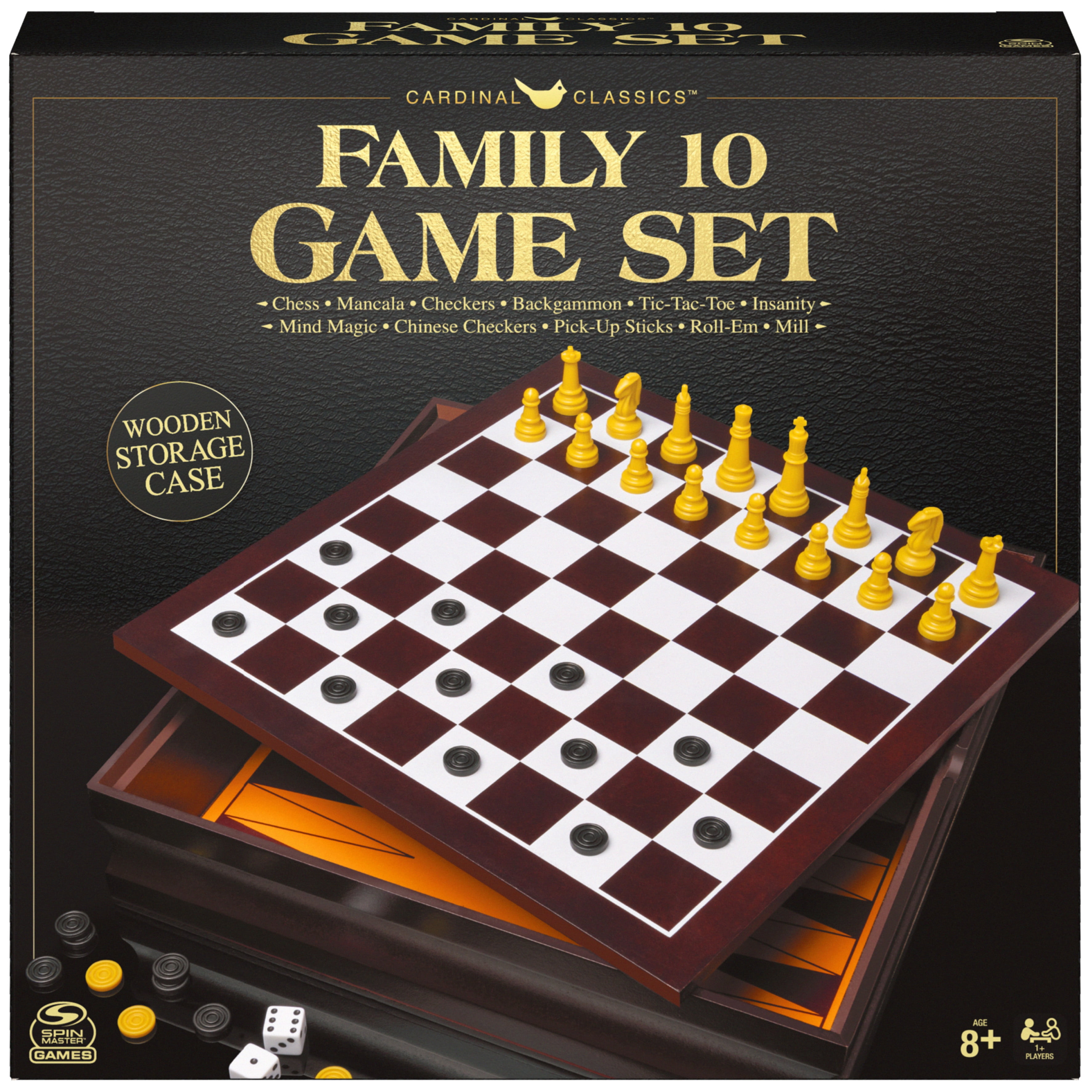 Family 10 Classic Games Set, for Families and Kids Ages 8 and up