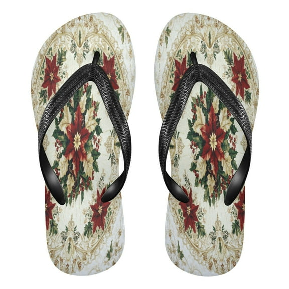 YAZAOOSummer Flip Flops Creatively Christmas Whimsy Simple Beach Sandals