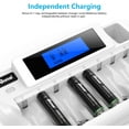 thumbnail image 3 of BONAI 8+1 Bay AA Battery Charger with LCD Display for AA AAA NiMH/NiCD 9V Rechargeable Batteries - White, 3 of 5