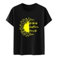 thumbnail image 6 of WTXUE T-Shirts Short Sleeve, Crew Neck Graphic Tees Women Sunflower Summer T Shirt Loose Blo Cotton Floral, Shirts for Women | Casual for Women's Plus Black/Sunflower M, 6 of 6