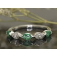 thumbnail image 4 of HeartsAndYou 2ct Marquise Cut Natural Emerald Moissanite Stackable Band 14k SOLID White Gold, 4 of 9