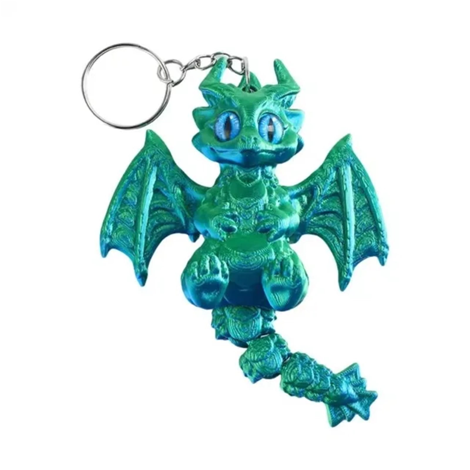 1pc 3D Printed Chameleon & Flying Dragon Keychains: Cute Color Key Rings For Bags, Wallets & Desk Decor  Thoughtful Birthday Gifts