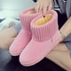 thumbnail image 5 of Botas de nieve de lana para mujer, botas de tubo corto con suela plana, botas de algodón cálidas de lana con tacón antihorizontal, 5 of 6