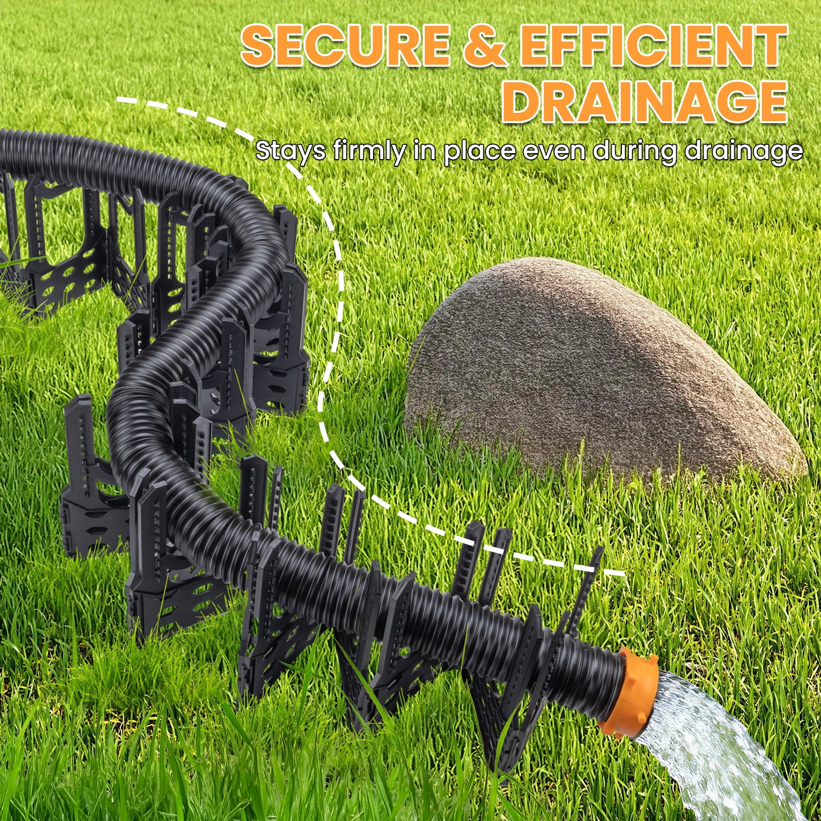 RV Sewer Hose Support, 15FT Adjustable RV Hose Support Holder Camper Sewer Hose Support for Fast & Secure Dumping with carrying Strap, Black
