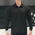 thumbnail image 2 of BangWanChi Men's Casual Solid Color Flap Button Shirts Long Sleeve Pullovers Lapel Top, 2 of 6