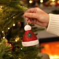 thumbnail image 3 of Santa Hat Christmas Ornament, Glittery Hanging Christmas Tree Decoration for Indoor Home Holiday Display, 3 of 3