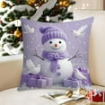 thumbnail image 5 of Xuniizn Christmas Pillow Covers 18x18 inch Xmas Decorations Soft Plush Faux Fur Wool Christmas Throw Pillow Cases Winter Holiday Decor for Sofa Living Room, Purple, 5 of 7