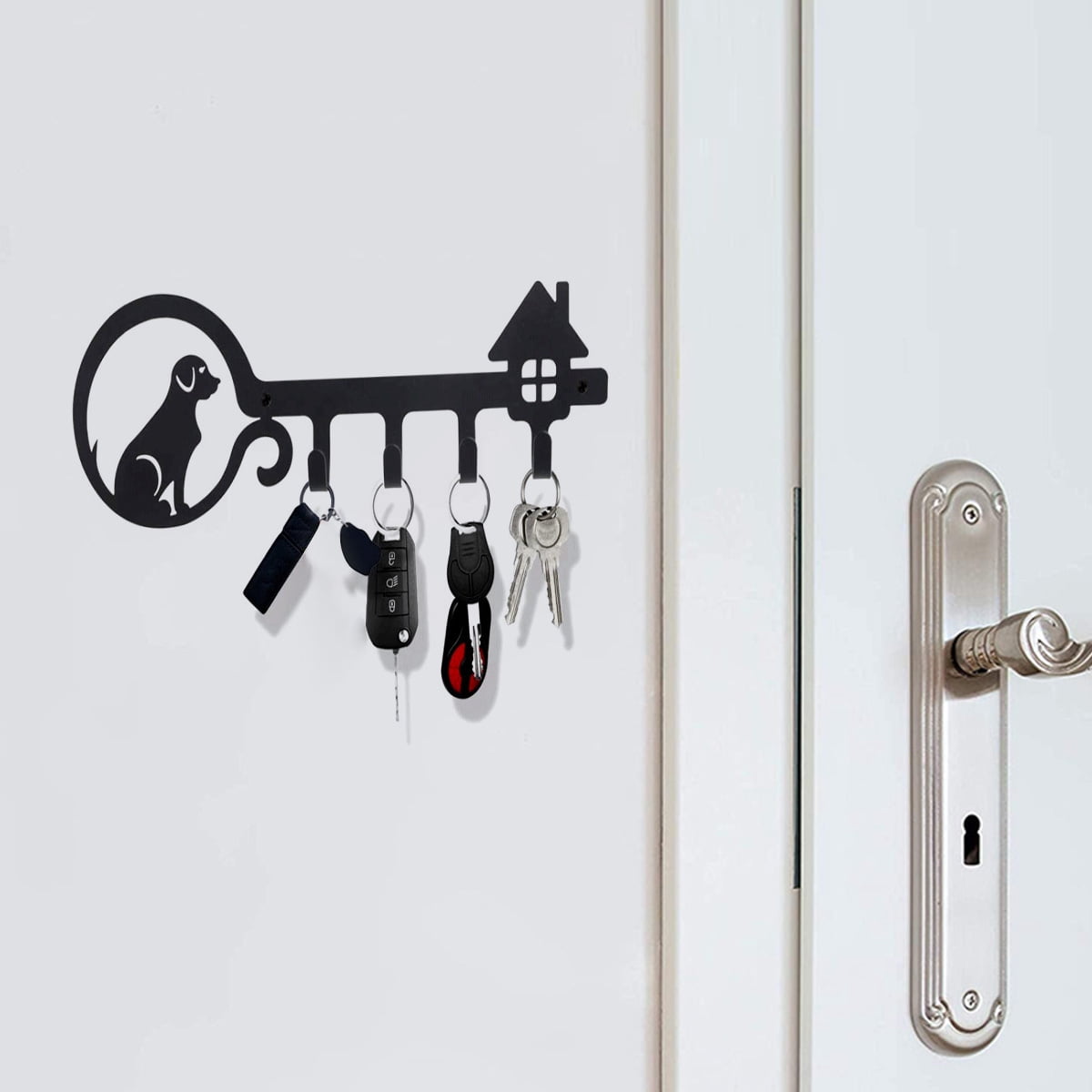 Key Holder with 4 Hooks for Decoration Wall-mounted Keys Stand