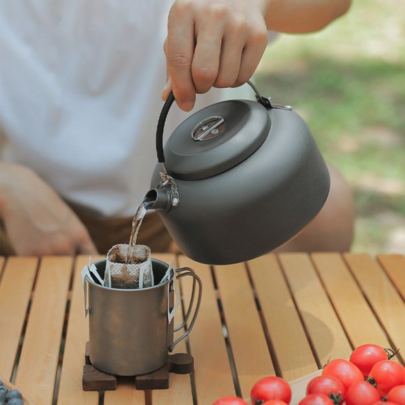 Dvkptbk Outdoor Kettle Portable 800ml Lightweight Stainless Steel Camping Kettle and Portable Camp Tea Pot for Bushcraft and Outdoor Use Camping & Hiking