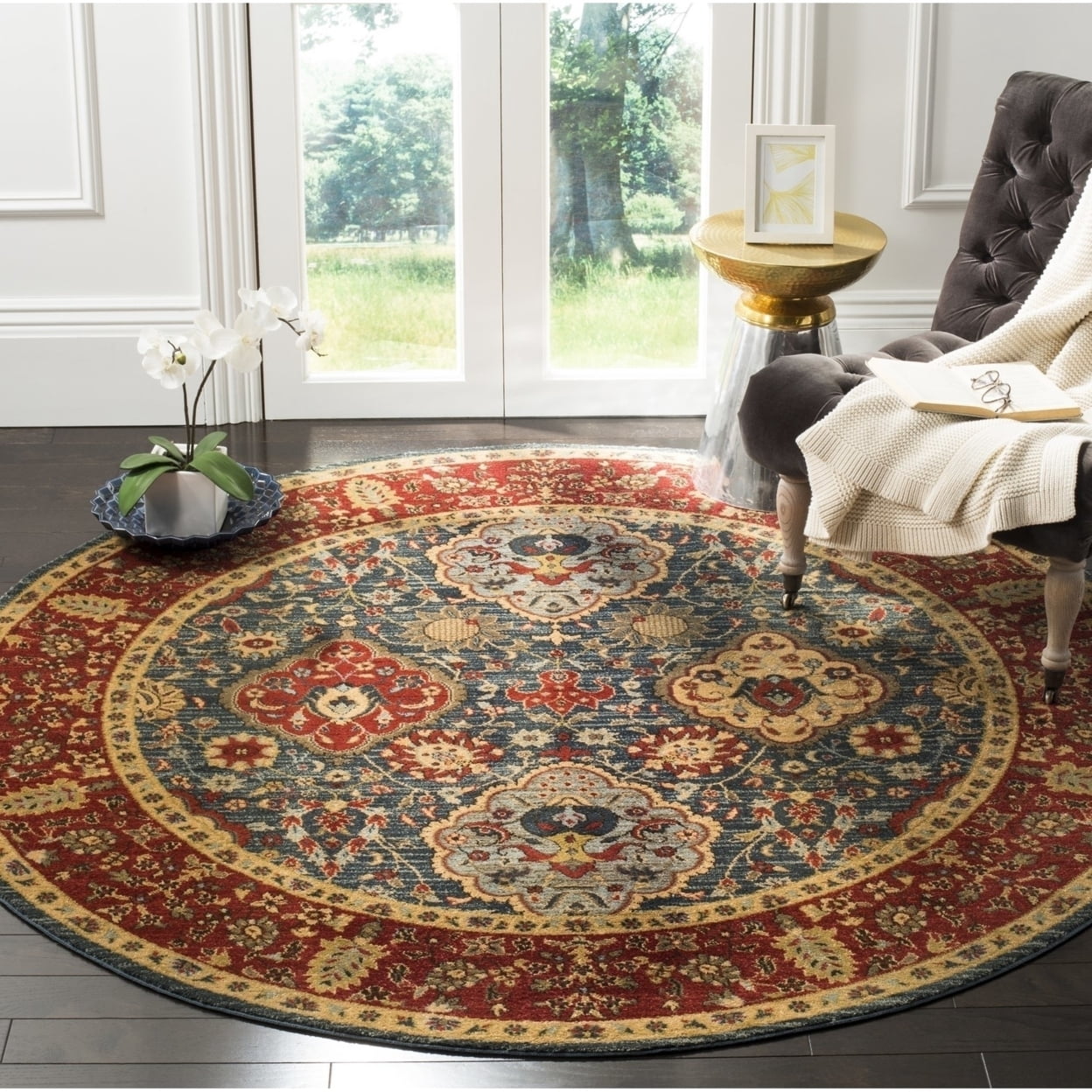 SAFAVIEH Mahal Napier Alfombra Oriental para Ãrea, Azul Marino/rojo, 9' x 12'