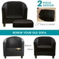 thumbnail image 6 of SHANNA Velvet Tub Chair Covers, 2 Pieces Stretch Modern Armchair Slipcovers Non Slip Sofa Couch Slipcover for Club Bar Counter Living Room Reception,With Separate Cushion Cover, Black, 1 Pack, 6 of 12