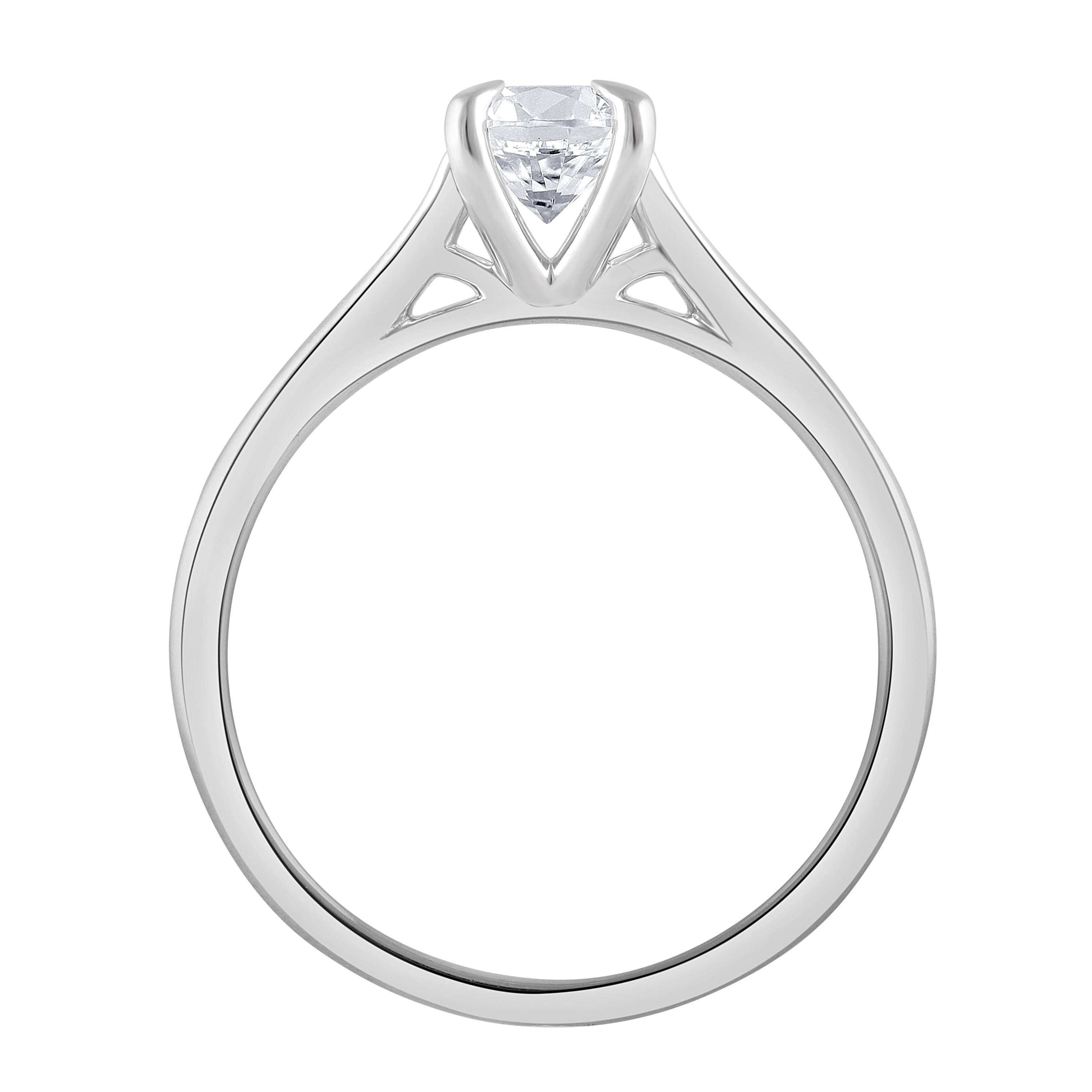 Unique Moments 3/4 Ct Round Lab Grown Diamond Solitaire Engagement Ring in 10K White Gold for Women (J, SI-I1)