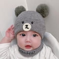 thumbnail image 1 of Baby Hat Neck Warmer 2Pcs/Set Ear Protection Thickened Beautiful Windproof Winter Infant Boys Kids Cap Scarf Kit, 1 of 4