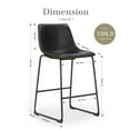 thumbnail image 4 of CONCETTA 26-Inch Modern Counter Stools, Black Faux Leather Bar Chairs with Backrest & Metal Legs, 4 of 5