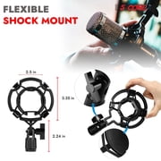 Adjustable Microphone Boom Arm Kit – Professional Studio Mic Stand with Pop Filter, Shock Mount & Adapters