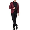 thumbnail image 6 of Mens Floral Jacquard Dress Suit Jacket 1 Button Print Tux Blazer Sport Coat-Burgundy, 6 of 6