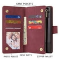 thumbnail image 2 of Galaxy Note20 Wallet Case, Dteck Soft Leather Zipper Wallet Case Magnetic Buckle Horizontal Flip Cover with 5 Card Slots/Photo Pocks For Samsung Galaxy Note 20 / Note20 5G, Winered, 2 of 9