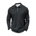 thumbnail image 6 of Polos Shirts for Men Solid Color Button Turndown Collar Pullover Top for Business Casual, 6 of 7