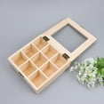 thumbnail image 2 of Weijiyouyu Coffee Storage Box Organizer Wooden Tea Box with 9-Compartment and Glass Window Tea Coffee Display Case Tea Bag Chest No Letters, 2 of 4