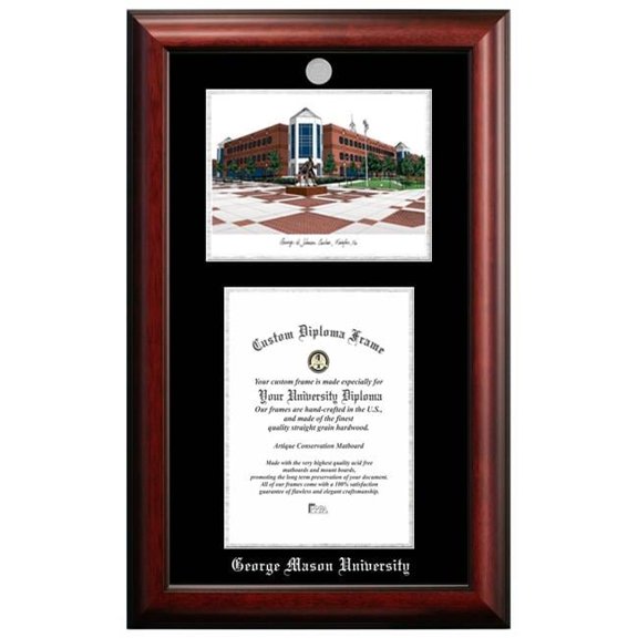 Campus Images  10 x 14 in. George Mason University Silver Embossed Diploma Frame with Lithograph