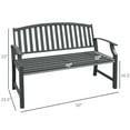 thumbnail image 4 of 46" Metal Bench For Outdoor Areas, Gray - Patio, Deck, Lawn, , Classic Slatted Look, Comfortable Garden Bench, 46", Backyard, Water-, Frame, 4 of 5