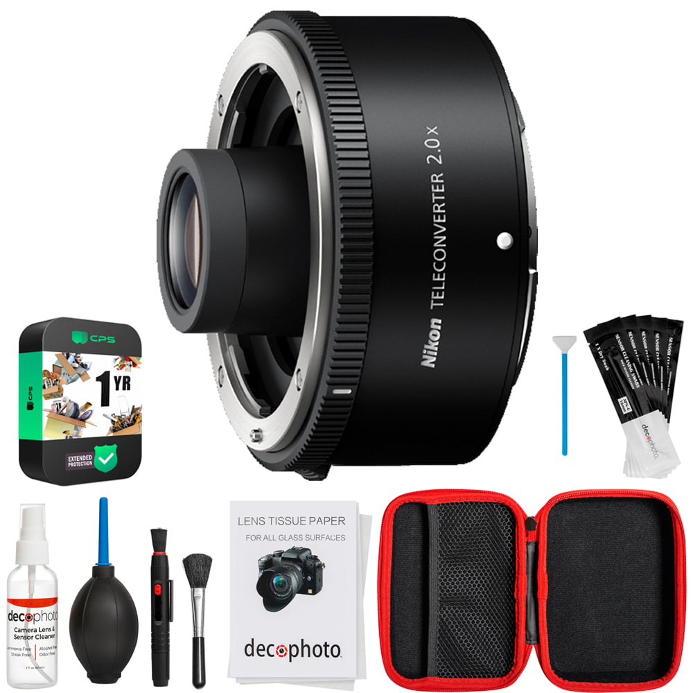 Nikon 20099 Z TELECONVERTER TC-2.0x for Mirrorless Z-Mount Cameras System  Bundle with Deco Photo All-in-One Cleaning Kit, Deco Photo 5pc 16mm Sensor  Cleaner Swabs and Year Extended Protection Plan