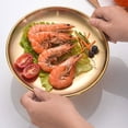 thumbnail image 2 of Pakyozj Stainless Steel Gold Plates 2 Set Round Dinner Dishes 8 Inch Metal Plates Great for Picnic,Outdoor Camping Plate,Shatterproof, Dishwasher Safe, 2 of 8