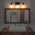thumbnail image 3 of Bathroom Vanity Light Fixtures, 3-Light Vanity Wall Sconces with Clear Shade in Matte Black for Bathroom Lighting, 3 of 5