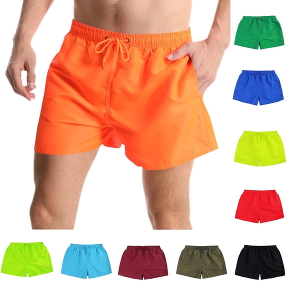 Sookity Summer Shorts for Men Casual Drawstring Elastic Waist Shorts Comfy Swim Trunks Beach Wear Athletic Shorts with Pockets Army Green,L