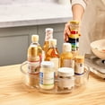 thumbnail image 4 of Ycandiee Cabinet Organizer, Spice Storage, Plastic Rotating Round Lazy Susan Turntable for Cabinet, Pantry, Countertop, Table, Fridge, 11.8 Inch, 4 of 7