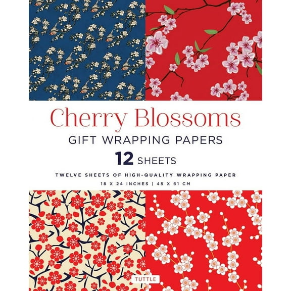Cherry Blossoms Gift Wrapping Papers - 12 Sheets: 18 X 24 Inch (45 X 61 CM) Wrapping Paper, (Paperback)