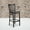 Walnut Wood Seat/Black Metal Frame, variant on BizChair Upholstered School House Back Bar Stools, Burgundy/Black
