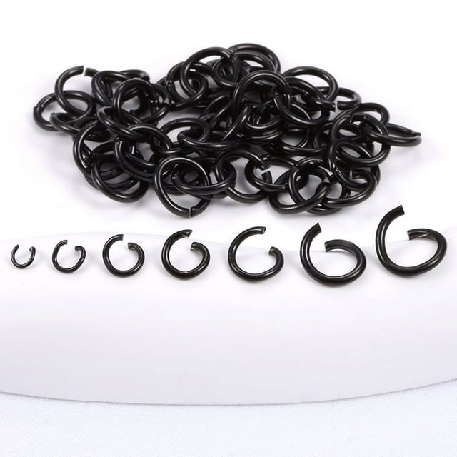 Collar de acero inoxidable con anillo abierto de oro y galvanoplastia para horno de vacío, pulsera, anillo de conexión negro, anillo único de retención de color de moda, 200 piezas