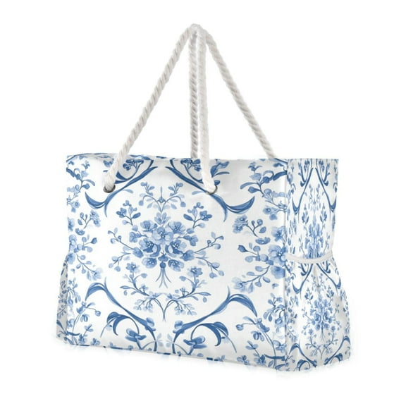 DIXRUYEE Beach Cooler Travel Tote Bags Beach Bag Fashion Floral Whispers Printed