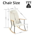 thumbnail image 6 of Rocking Chair With Metal Frame Construction, Adjustable , Fabric Upholstery, For Bedroom, Living Room, Nursery (white Ergonomic Pillow In White - And Soft Sponge Seat Comfort Suitable, 6 of 7