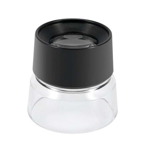 10X Lupa de aumento de ojo de cilindro multifuncional Lupa para esquina de reloj Negro + Transparente