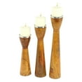thumbnail image 2 of Chic Wood Metal Candle Holder, Brown, Set Of 3, 2 of 2