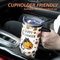 thumbnail image 6 of Happy Halloween Cup Gifts for Women Men, Black Cat 40oz Tumbler with Handle and Straw, Holiday Pumpkin Stainless Steel Insulated Water Bottle (1 PC), 6 of 6