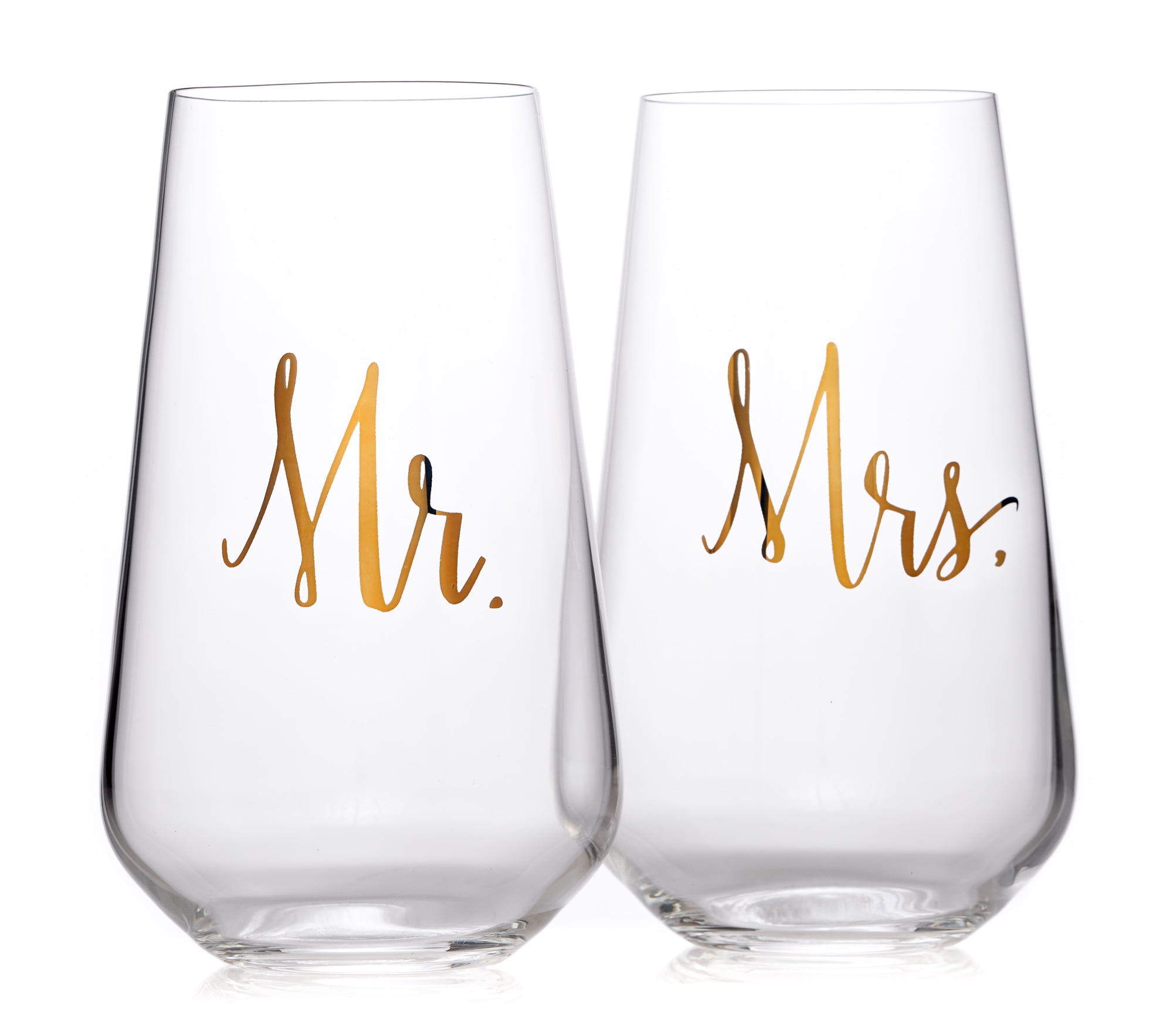 Gutsdoor Stemless Wine Glasses Set Of 4, 10 OZ Diamond
