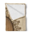 thumbnail image 2 of Rustic Soft Flannel Fleece Throw Blanket, Wine Cellar Entrance Stone Arch Architecture European Building, Cozy Plush for Indoor and Outdoor Use, 50" x 70", Sand Brown Pale Brown, by Ambesonne, 2 of 5