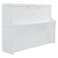 thumbnail image 5 of Full Size Murphy Bed with Desk, Wood Folding Wall Bedframe with Smooth Hydraulic Lift, Space-Saving Murphy Bed Cabinet with Storage for Guest Room Home Office, White, 5 of 9
