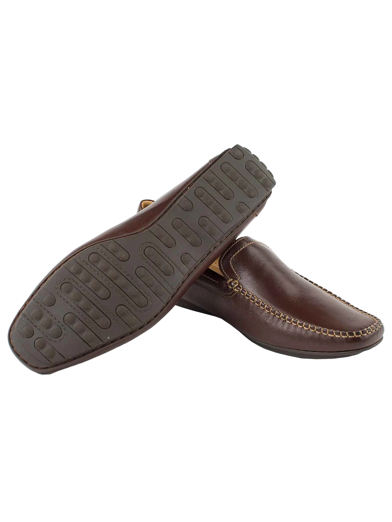 Oxford Golf Haddington Venetian Loafers Pebble Brown Leather Tan Stitching All American Water Buffalo Penny Loafers - Oak | Martin Dingman main image 2