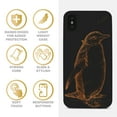 thumbnail image 4 of Case Yard Wooden Case for iPhone-XS-Max Soft TPU Silicone cover Slim Fit Shockproof Wood Protective Phone Cover for Girls Boys Men and Women Supports Wireless Charging Antarctic Penguin Design, 4 of 7