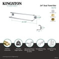 thumbnail image 4 of Kingston Brass BA2713C Milano 24-Inch Double Towel Bar in Polished Chrome, 4 of 5