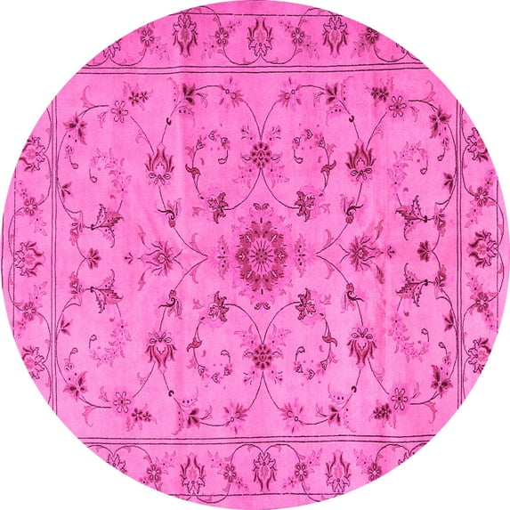 Ahgly Company Indoor Round Persian Pink Traditional Area Rugs, 6' Round