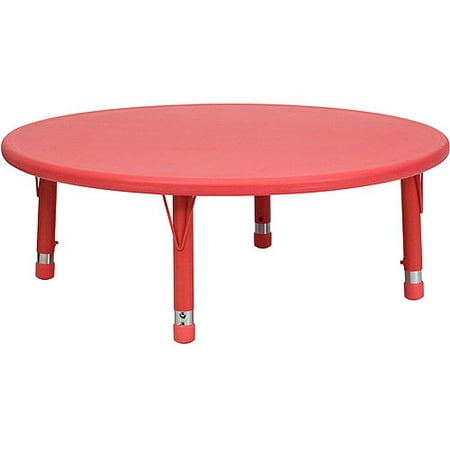Adjustable Height Round Plastic Activity Table 45 Red 