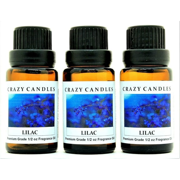 Crazy Candles Lilac 3 Bottles 1/2 FL Oz Each (15ml) Premium Grade Scented Fragrance Oil Made in USA
